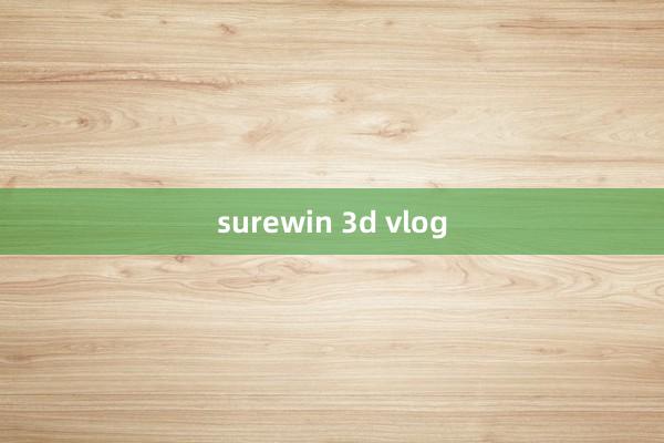 surewin 3d vlog