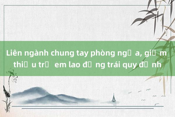 Liên ngành chung tay phòng ngừa， giảm thiểu trẻ em lao động trái quy định